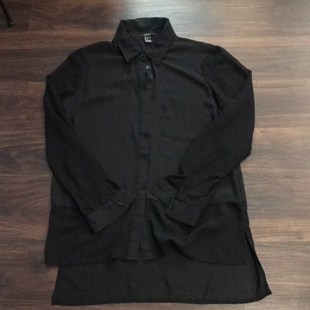 Basic black button down